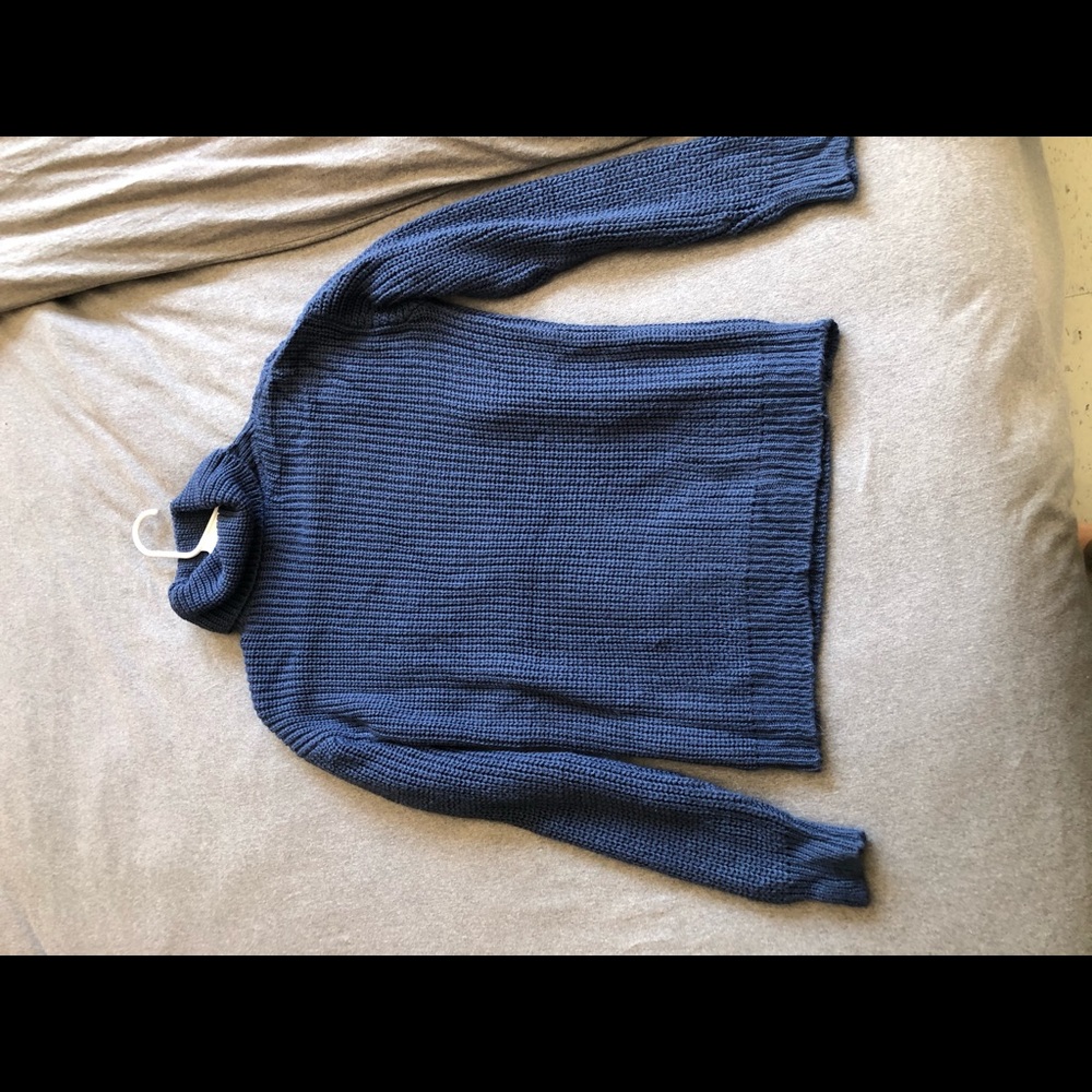 Royal blue turtleneck sweater!